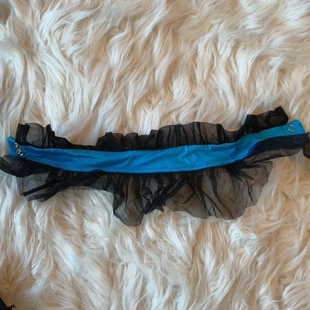 Blue and Black two piece color block dance costume